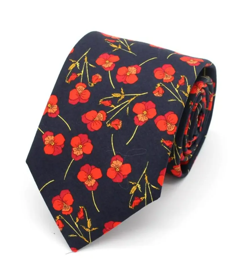 L.A. Smith Liberty Print Ros Tie Red/Navy LIBT68/1/OS